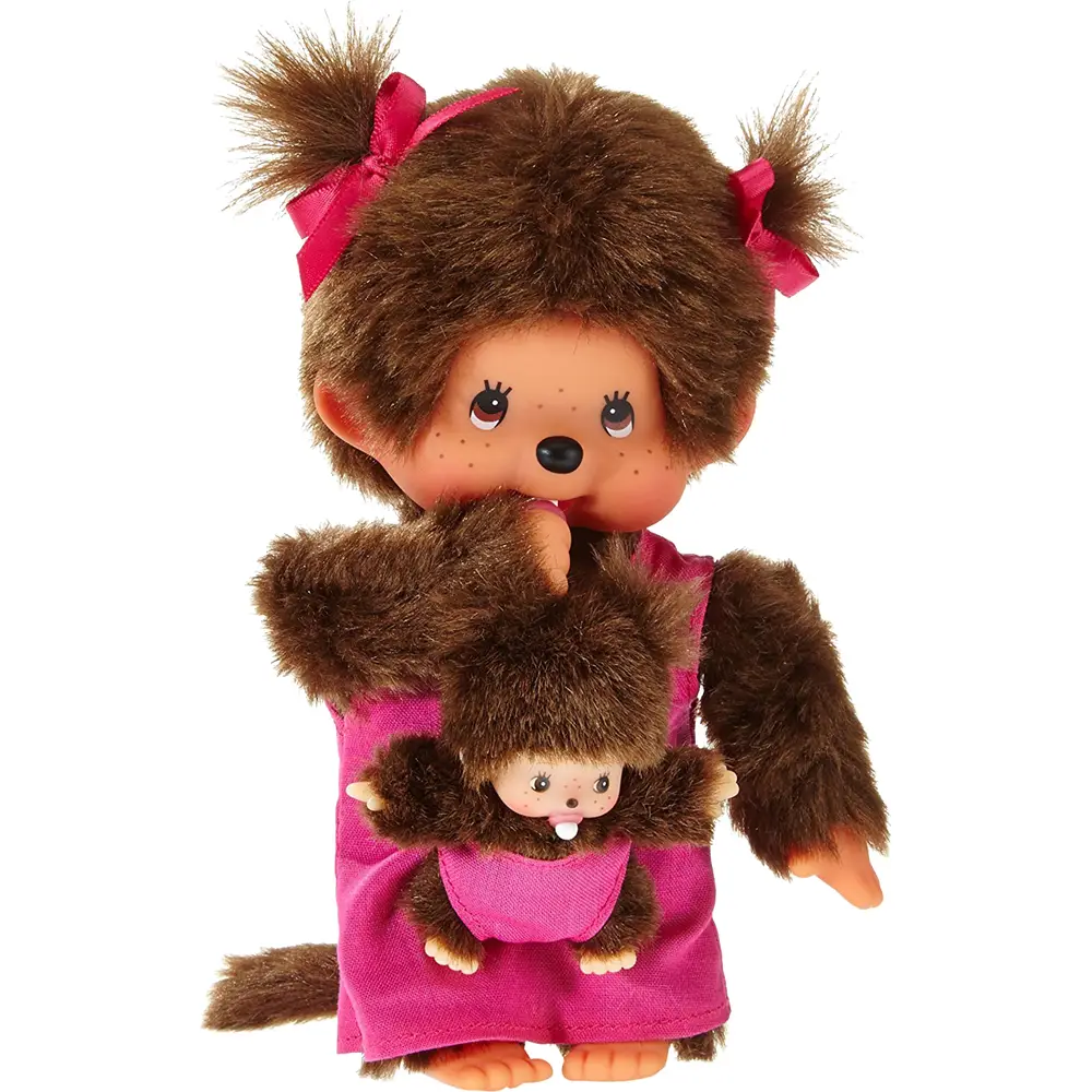 Monchhichi Kuscheltier Puppe Mother Care rosa Mädchen 20 cm Baby
