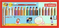 STABILO woody 3 in 1 - Multitalent Bleistift - Etui 18 Farben + Anspitzer + Pinsel