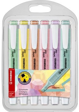 STABILO swing cool pastell - Textmarker - Etui mit 6 Farben