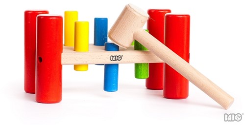 Bajo Holz Hammerbank - pädagogisches Klopfspiel Hammerspiel Spielzeug