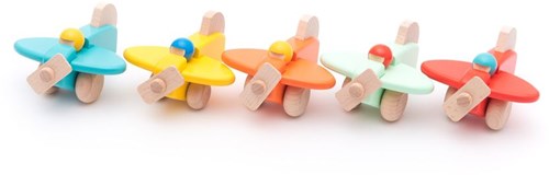 Bajo Holzflugzeug mit Pilot - Gelb Spielzeug-2