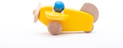 Bajo Holzflugzeug mit Pilot - Gelb Spielzeug