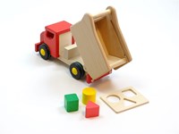 Bajo Holz-Kippwagen Lernspielzeug mit Bausteinen - 26 cm-3