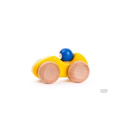 Bajo Holz-Rennauto gelb - nachhaltiges Spielzeugauto für Kinder