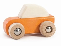 Aufziehauto Holzauto Auto Holzspielzeug - orange