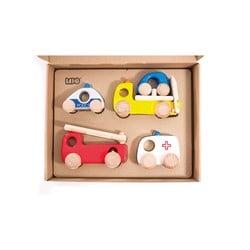 Bajo Holz Einsatzfahrzeuge Set Spielzeug