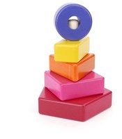 Bajo Holzpuzzle Spielzeug Formen Pyramide Lernspiel für Kinder