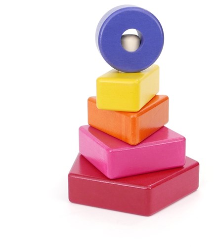 Bajo Holzpuzzle Spielzeug Formen Pyramide Lernspiel für Kinder