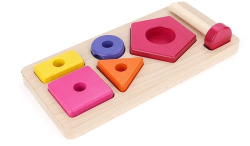 Bajo Holzpuzzle Spielzeug Formen Pyramide Lernspiel für Kinder-2