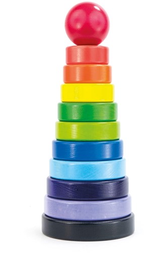 Bajo Holz Stapelturm Pyramide - pädagogisches Spielzeug 10 Scheiben