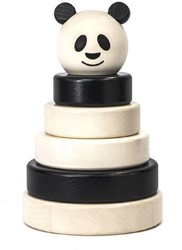 Bajo Steckturm PANDA aus Massivholz, schwarz-weiß