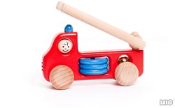 Auto Holzauto Spielzeugauto Feuerwehr Feuerwehrauto mit Glocke 15 cm