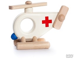 Bajo Holzhelikopter Ambulanz - nachhaltiges Spielzeug 8 cm
