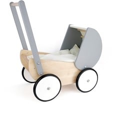 Bajo Puppenwagen aus Holz - Grau