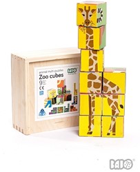 Bajo Zoo - wooden cubes / Zoo - ukladanka szesciany
