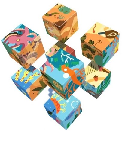 Bajo Holz Blockpuzzle Reef & Desert 2-in-1 Lernspielzeug
