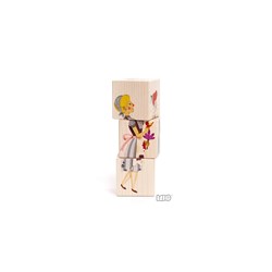 Bajo Holzblockpuzzle Aschenputtel - 12 Blöcke Puzzle Spielzeug