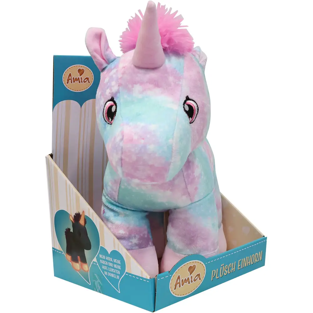 Amia Plüsch Einhorn Glow in the Dark Kuscheltier 30 cm Spielzeug