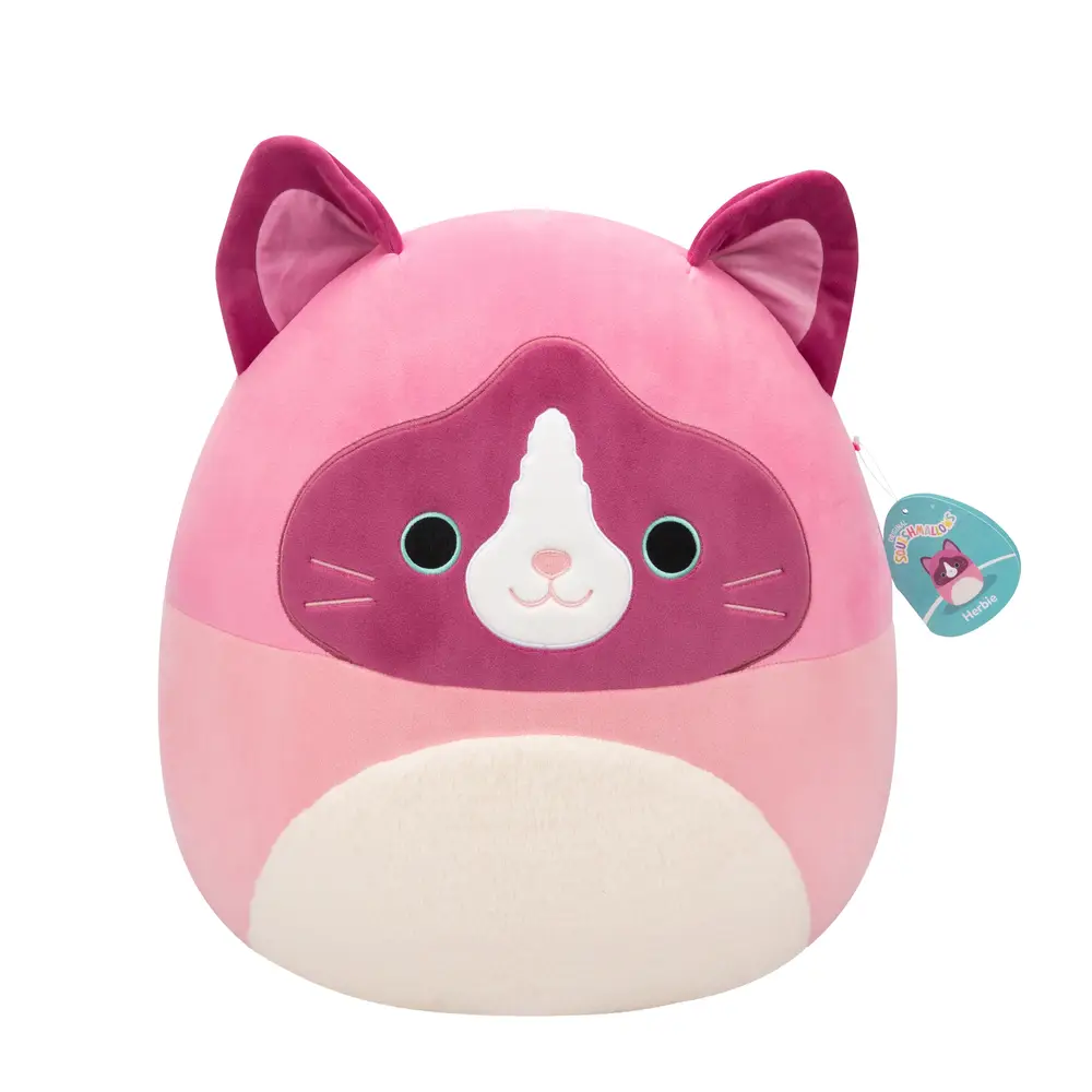 Squishmallows Kuscheltier Katze 30cm Herbie rosa Snowshoe exklusiv VEDES