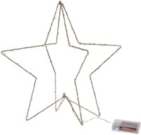 Kerstster LED Dekoration goldfarben 37 cm warmweißes Licht-2