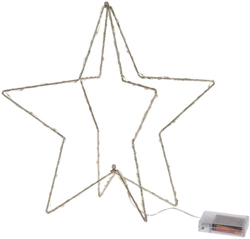 Kerstster LED Dekoration goldfarben 37 cm warmweißes Licht-2