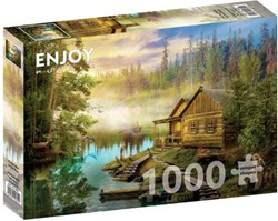Enjoy Puzzle Puzzle A Log Cabin on the River - 1000 Teile Puzzle
