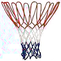 HOT Sports + Toys Basketballnetz rot weiß blau Nylon für Basketballkorb