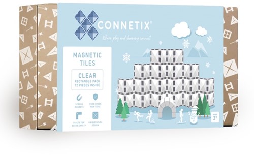 Connetix Clear Rechteck-Packung 12 Stück