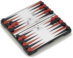 HOT Games Backgammon Magnetisches Reisespiel Schwarz Kunststoff 20x10cm