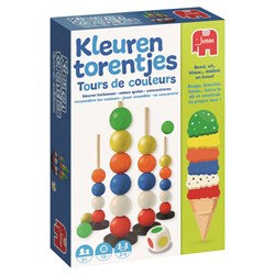 Jumbo Kleurentorentjes Kinderspiel Farben lernen Holzperlen