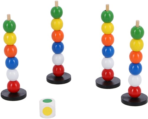 Jumbo Kleurentorentjes Kinderspiel Farben lernen Holzperlen-2