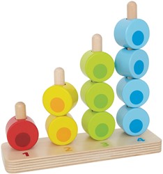 Hape E0504 E0504-Zähl-und Steckspiel, Lernspielzeug, ab 12 Monaten, Mehrfarbig