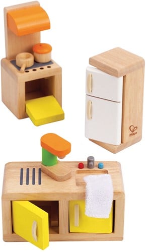 Hape Puppenhaus Küche Holz Spielset komplett-3