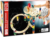 Hape E6008 - The Cyclone, Quadrilla Kugelbahn, Konstruktionsspielzeug, großes und vielfältiges Set, 198 teilig, aus Holz, ab 4 Jahren, mehrfarbig