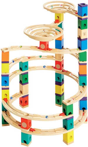 Hape E6008 - The Cyclone, Quadrilla Kugelbahn, Konstruktionsspielzeug, großes und vielfältiges Set, 198 teilig, aus Holz, ab 4 Jahren, mehrfarbig-2