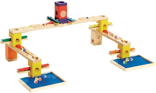Hape E6012 - Music Motion, Quadrilla Kugelbahn, Konstruktionsspielzeug, mit Musikelementen, 97 teilig, aus Holz, ab 4 Jahren, mehrfarbig-2