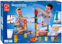 Hape E6019 - Aus der Burg entkommen, Quadrilla Kugelbahn, Konstruktionsspielzeug, mit Karussell und Glocken, 102 teilig, aus Holz, ab 4 Jahren, mehrfarbig