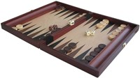 HOT Games Backgammonkoffer aus braunem Holz 35x23 cm mit HOT Steinen-2