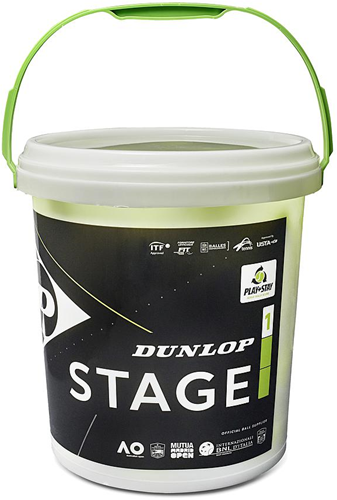 Dunlop Mini Tennis Balls - Green - 60 Ball Bucket