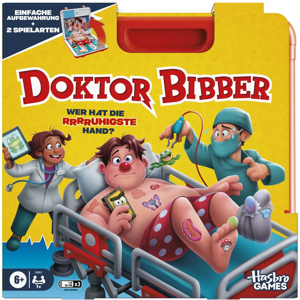 Hasbro Gesellschaftsspiel Doktor Bibber - klassisches Familienspiel für Kinder