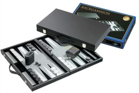 Philos Backgammon-Koffer, groß, Standard (grau)