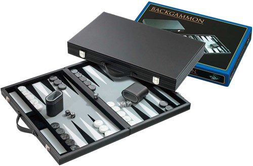 Philos Backgammon-Koffer Medium Standard (Grau)