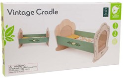 Classic World Holz Puppenwiege Vintage Blumen FSC Spielzeug