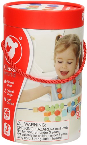 Classic World Holzperlen Set - buntes Bastelspielzeug für Kinder-3