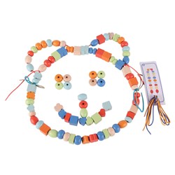 Classic World Holzperlen Set - buntes Bastelspielzeug für Kinder
