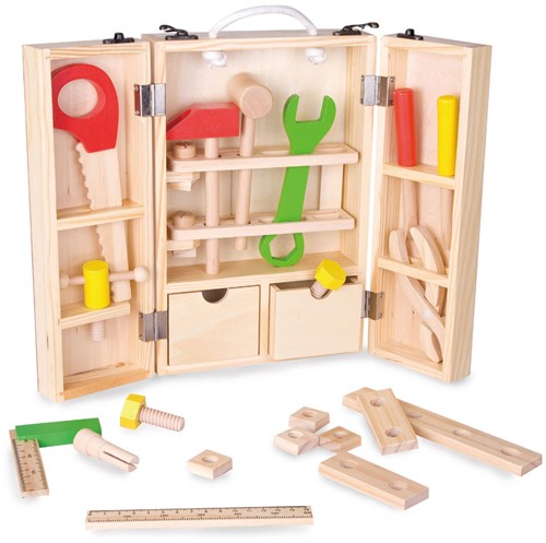 Classic World Holz Werkzeugkoffer Spielzeug Set 35-teilig