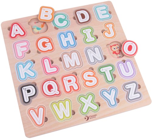 Classic World Holzpuzzle Alphabet - Lernspielzeug 27 Teile-2