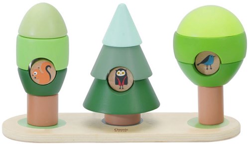 Classic World Holz Stapelspiel Forest - Lernspielzeug Waldtiere-3