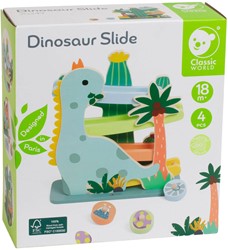 Classic World Houten Ballenbaan Dinosaurus, 4dlg.