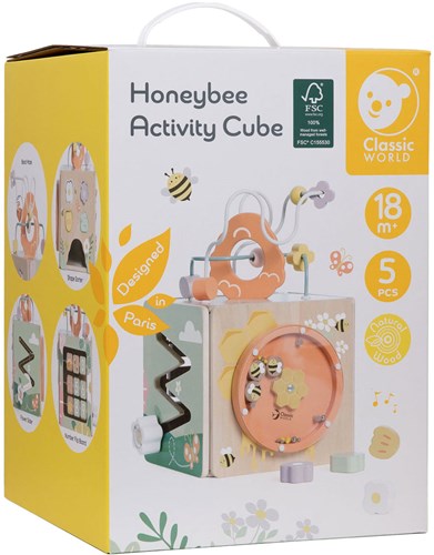 Classic World Holz Aktivitätswürfel Honigbiene - Lernspielzeug für Kinder